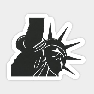 New York - Statue of liberty - in linocut Sticker